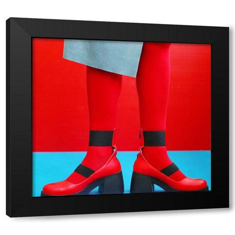 Contrast Black Modern Wood Framed Art Print with Double Matting by Gromova, Elena