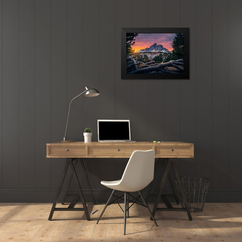 Untitled Black Modern Wood Framed Art Print by Ilkovic, Jan