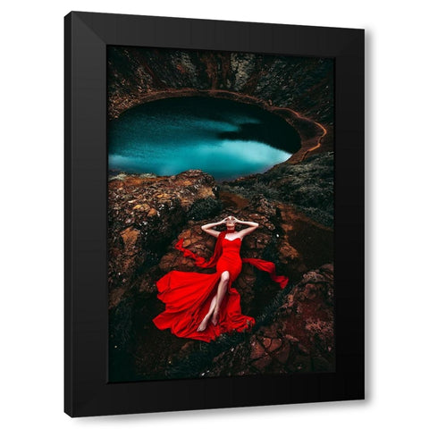 If Your Heart is a Volcano Black Modern Wood Framed Art Print with Double Matting by Bolgov (Axe), Ruslan