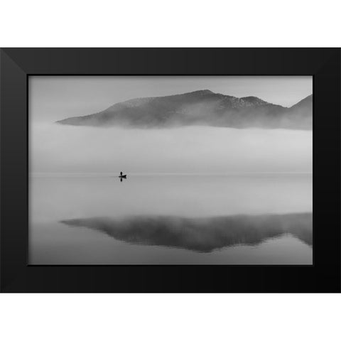 Serentity Black Modern Wood Framed Art Print by Li, Rob