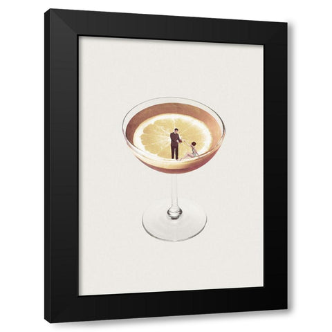 My drink needs a drink Black Modern Wood Framed Art Print by Leon, Maarten