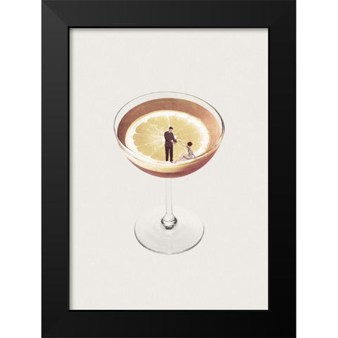 My drink needs a drink Black Modern Wood Framed Art Print by Leon, Maarten