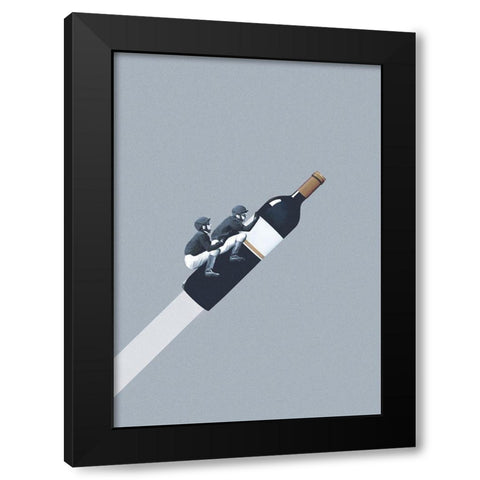 We ride until dawn Black Modern Wood Framed Art Print with Double Matting by Leon, Maarten