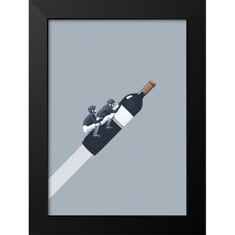 We ride until dawn Black Modern Wood Framed Art Print by Leon, Maarten