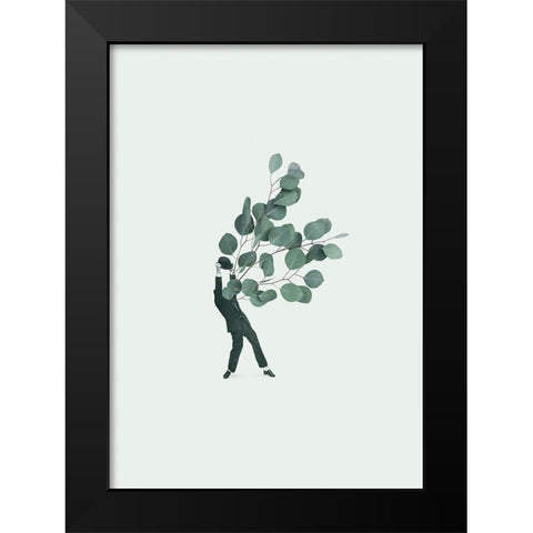 The extravert Black Modern Wood Framed Art Print by Leon, Maarten