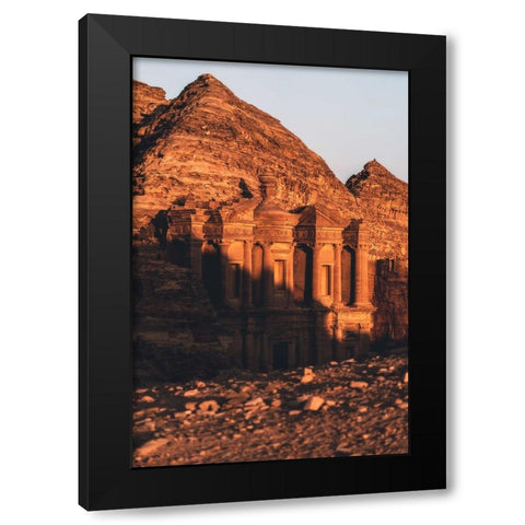 Ad Deir - The Monastery, Petra. Black Modern Wood Framed Art Print with Double Matting by Guney, Onur
