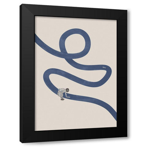 River cleanse Black Modern Wood Framed Art Print by Leon, Maarten