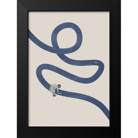 River cleanse Black Modern Wood Framed Art Print by Leon, Maarten