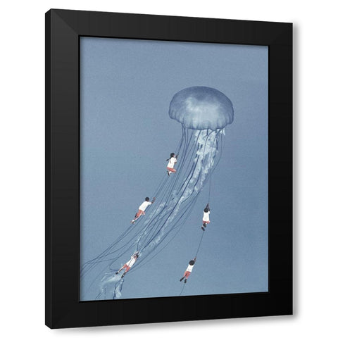 We came home smiling Black Modern Wood Framed Art Print by Leon, Maarten