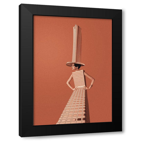City girl Black Modern Wood Framed Art Print with Double Matting by Leon, Maarten