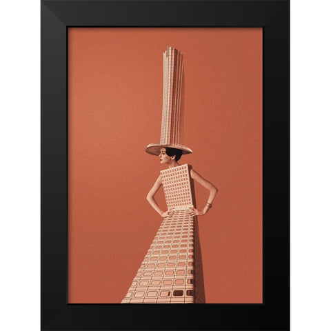 City girl Black Modern Wood Framed Art Print by Leon, Maarten