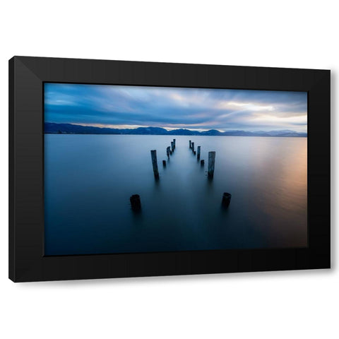 Race against time Black Modern Wood Framed Art Print with Double Matting by Doretti, Pamela