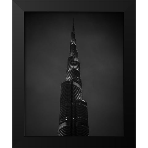 Khalifa Tower Black Modern Wood Framed Art Print by Boulogiannis, Apostolis