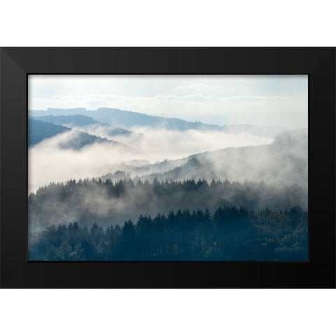 Early morning at Morvan Black Modern Wood Framed Art Print by Wijnen, Marleen