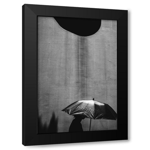 Dirty Rain Black Modern Wood Framed Art Print with Double Matting by Watanabe, Kentaro