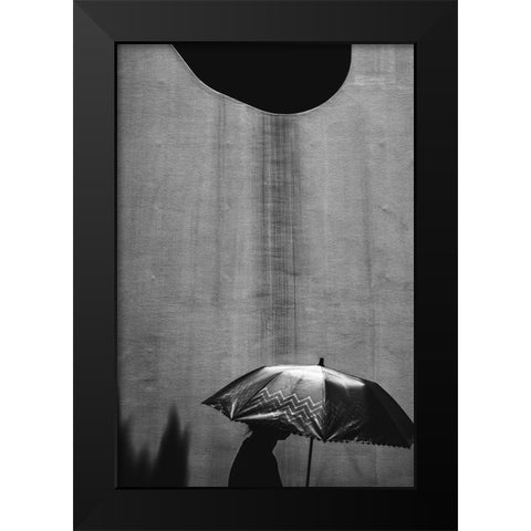Dirty Rain Black Modern Wood Framed Art Print by Watanabe, Kentaro