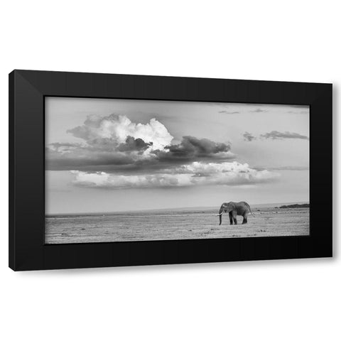 Alone Black Modern Wood Framed Art Print with Double Matting by and Wei, Siyu