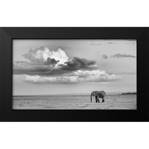 Alone Black Modern Wood Framed Art Print by and Wei, Siyu