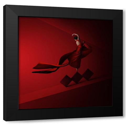 Dance Till Goddess Envy Black Modern Wood Framed Art Print with Double Matting by Hardibudi
