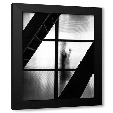 mysterious girl Black Modern Wood Framed Art Print by Steenhoudt, Sofie
