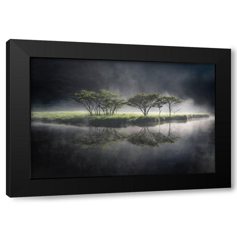 illuminate Black Modern Wood Framed Art Print by Nagase, Akira