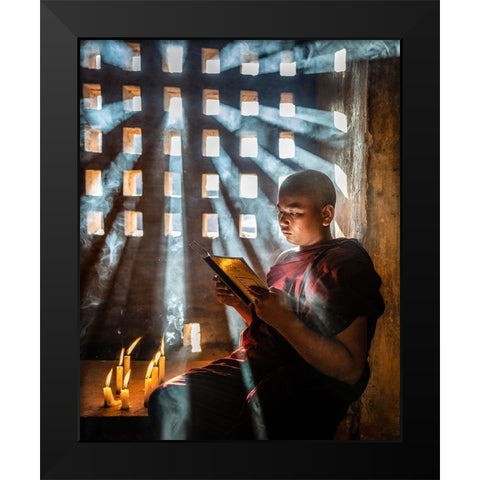 The Magical Light Black Modern Wood Framed Art Print by Bakle, Mahendra