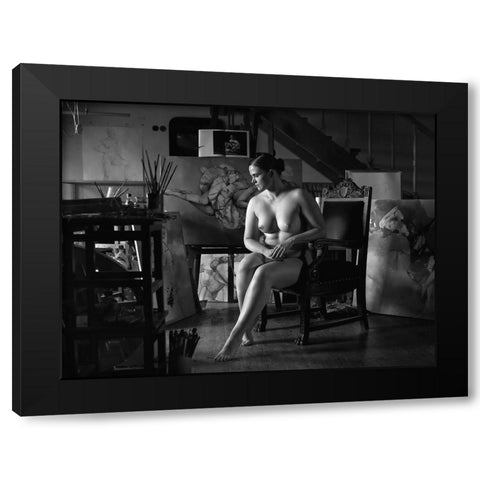 Atelier Black Modern Wood Framed Art Print by Kapsha, Eduards