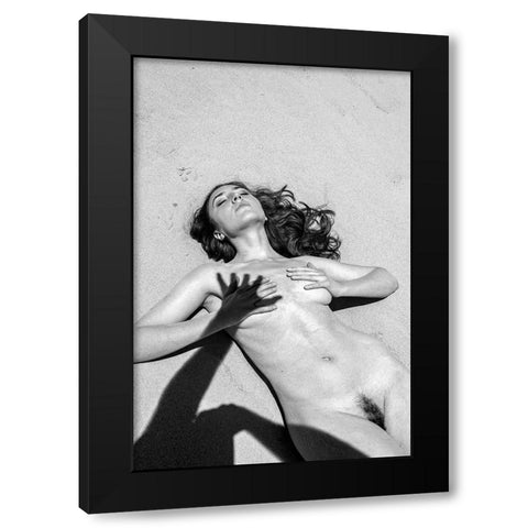 Shadow Hand Black Modern Wood Framed Art Print with Double Matting by Blasko, Jan