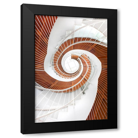 Untitled Black Modern Wood Framed Art Print with Double Matting by Wang, Peiyin
