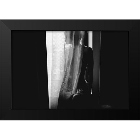 Afternoon Girl Black Modern Wood Framed Art Print by Ishikura, Takaaki