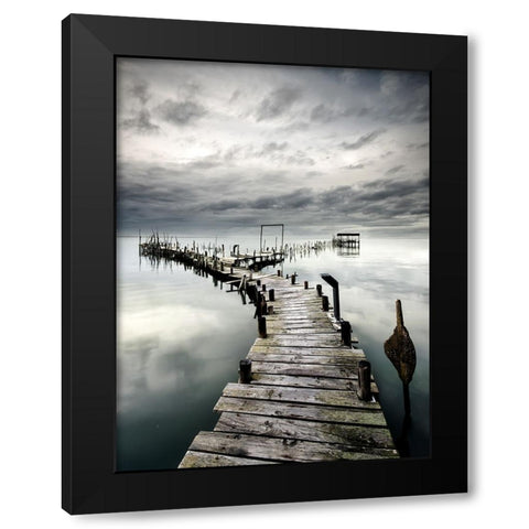 Choose Your Path Black Modern Wood Framed Art Print by Dias, Paulo