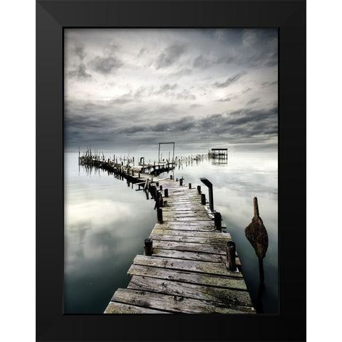 Choose Your Path Black Modern Wood Framed Art Print by Dias, Paulo
