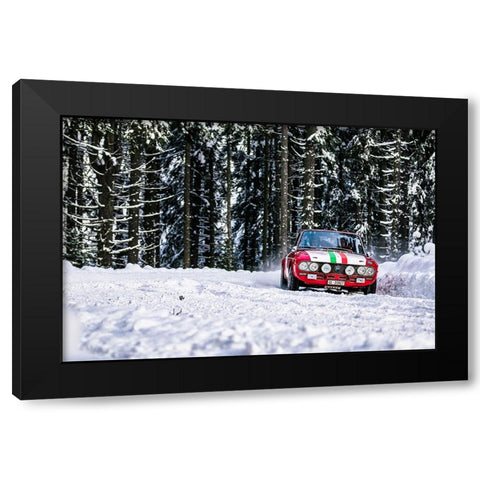 Lancia Fulvia Black Modern Wood Framed Art Print with Double Matting by Szabo, Attila
