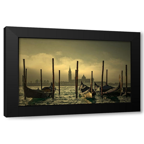 Light In The Mist Black Modern Wood Framed Art Print by DUPONT, Isabelle