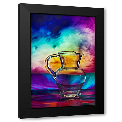 a glass water bowl Black Modern Wood Framed Art Print by Esto, Darija