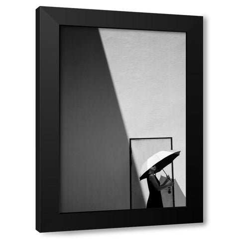 Light and Shadow Black Modern Wood Framed Art Print with Double Matting by Long, Kieron