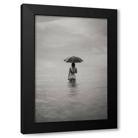 The Woman In The Lake Black Modern Wood Framed Art Print with Double Matting by Graf, James