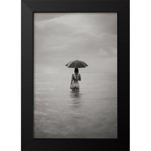 The Woman In The Lake Black Modern Wood Framed Art Print by Graf, James