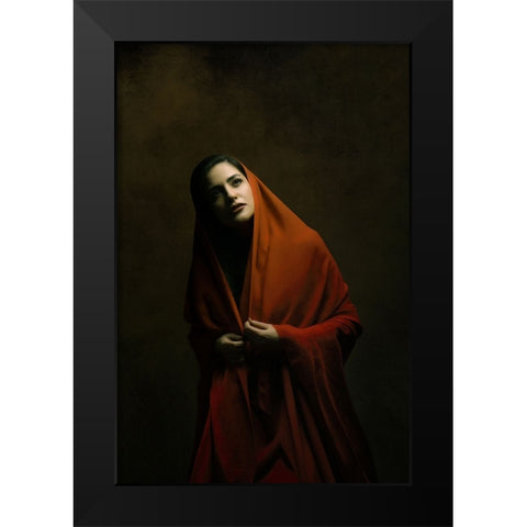Persian Girl Black Modern Wood Framed Art Print by Hasheminasab, Moein