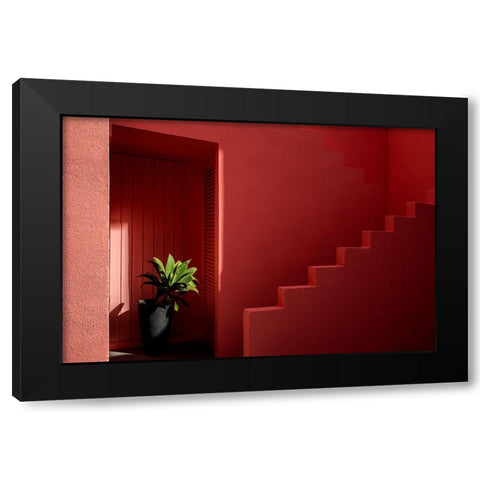 Muralla Roja #6 Black Modern Wood Framed Art Print with Double Matting by Wride, Linda