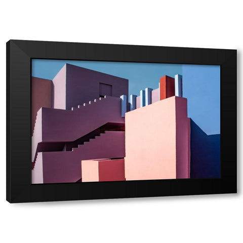 Muralla Roja #9 Black Modern Wood Framed Art Print with Double Matting by Wride, Linda