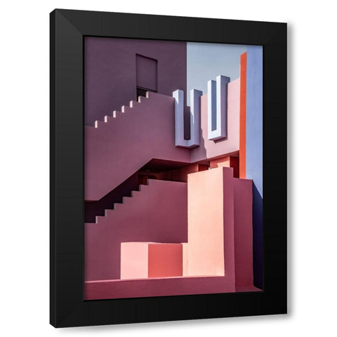 Muralla Roja #10 Black Modern Wood Framed Art Print with Double Matting by Wride, Linda