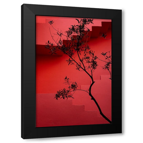 Muralla Roja #14 Black Modern Wood Framed Art Print with Double Matting by Wride, Linda