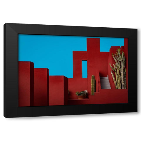 Muralla Roja #15 Black Modern Wood Framed Art Print with Double Matting by Wride, Linda