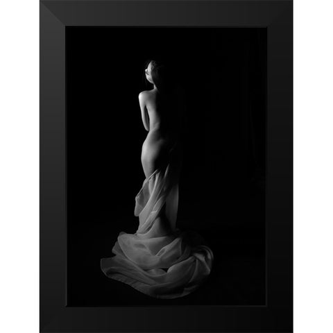 Body Black Modern Wood Framed Art Print by Fifi, Magdalena