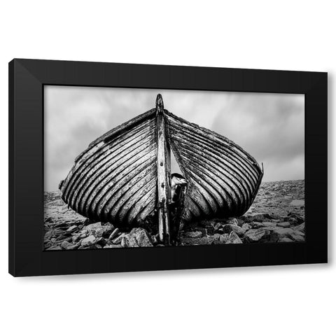 qPeekabooq Black Modern Wood Framed Art Print with Double Matting by Jin, Jie
