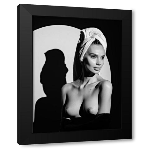 Kate Black Modern Wood Framed Art Print by Anton, Rostovskiy