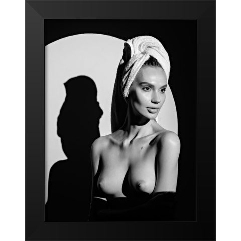 Kate Black Modern Wood Framed Art Print by Anton, Rostovskiy