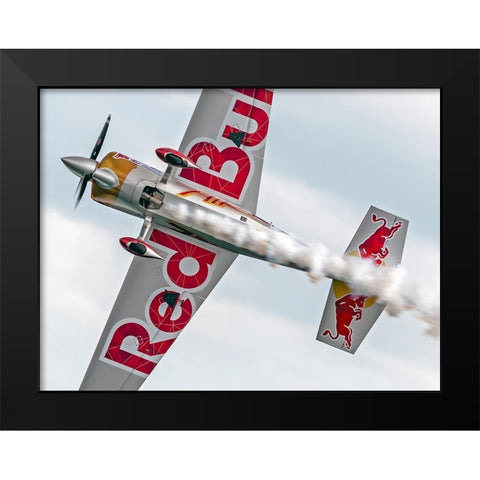 RedBull plane Black Modern Wood Framed Art Print by Bondarenko, Alexander