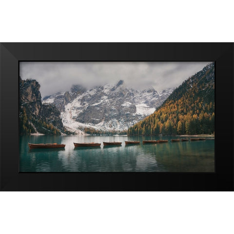 Follow the Leader Black Modern Wood Framed Art Print by De Franzoni, Thomas